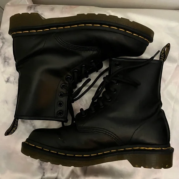 Dr. Martens Black Leather Lace-Up Boots - Picture 7 of 10